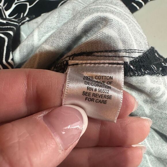 Krazy Kat Y2K Geometric Floral Appliqué Black/White Button Down Jacket Size L - Picture 5 of 9